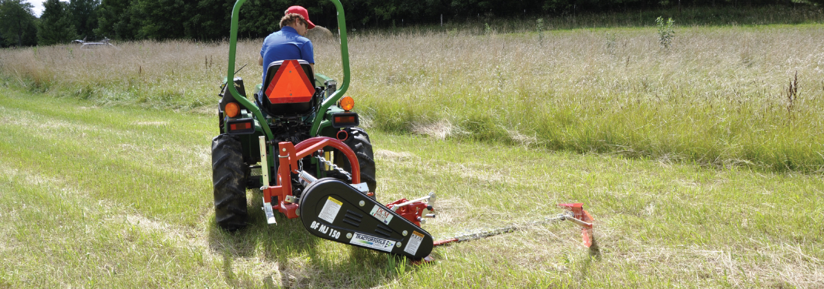 Image of Sickle bar mower on a tractor