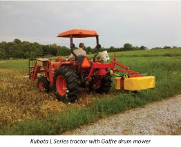 Cutting hay with a Galfre Drum Mower