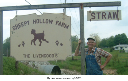 Ralph Livengood of Sheepy Hollow Farm in west-central IN during the summer of 2007.
